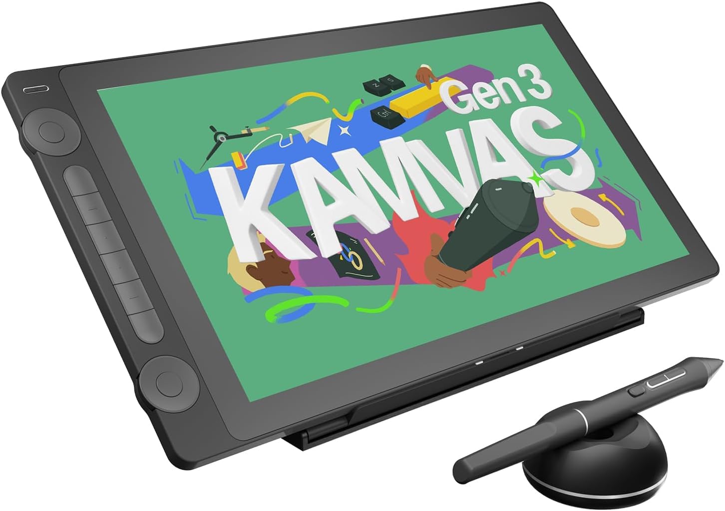 Huion Kamvas 16 Gen 3 + PW600S セット HUION KAMVAS 16 (Gen 3) Drawing Tablet with Screen, 15.8 inch 2.5K